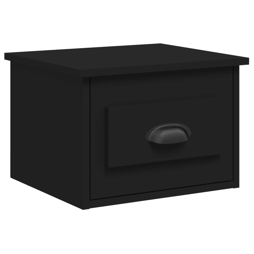 Comodino a Parete Nero 41,5x36x28 cm - homemem39