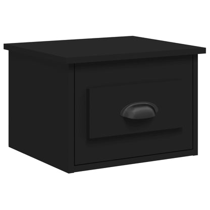 Comodino a Parete Nero 41,5x36x28 cm