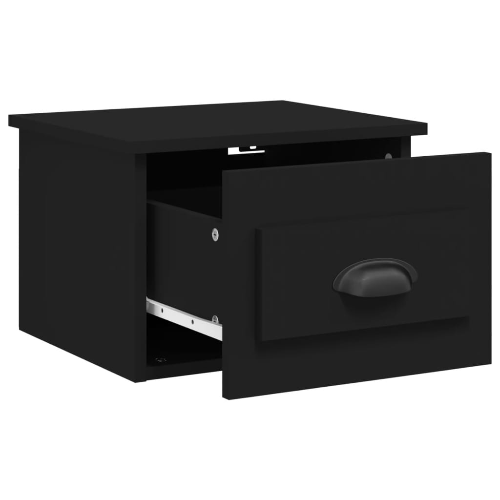 Comodino a Parete Nero 41,5x36x28 cm - homemem39