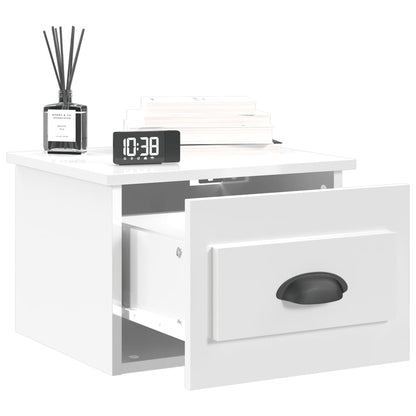 Comodini a Parete 2 pz Bianco Lucido 41,5x36x28 cm