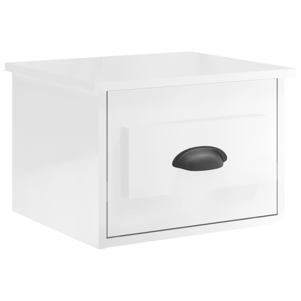 Comodini a Parete 2 pz Bianco Lucido 41,5x36x28 cm - homemem39