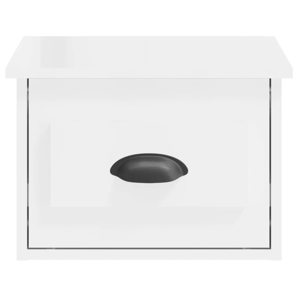 Comodini a Parete 2 pz Bianco Lucido 41,5x36x28 cm