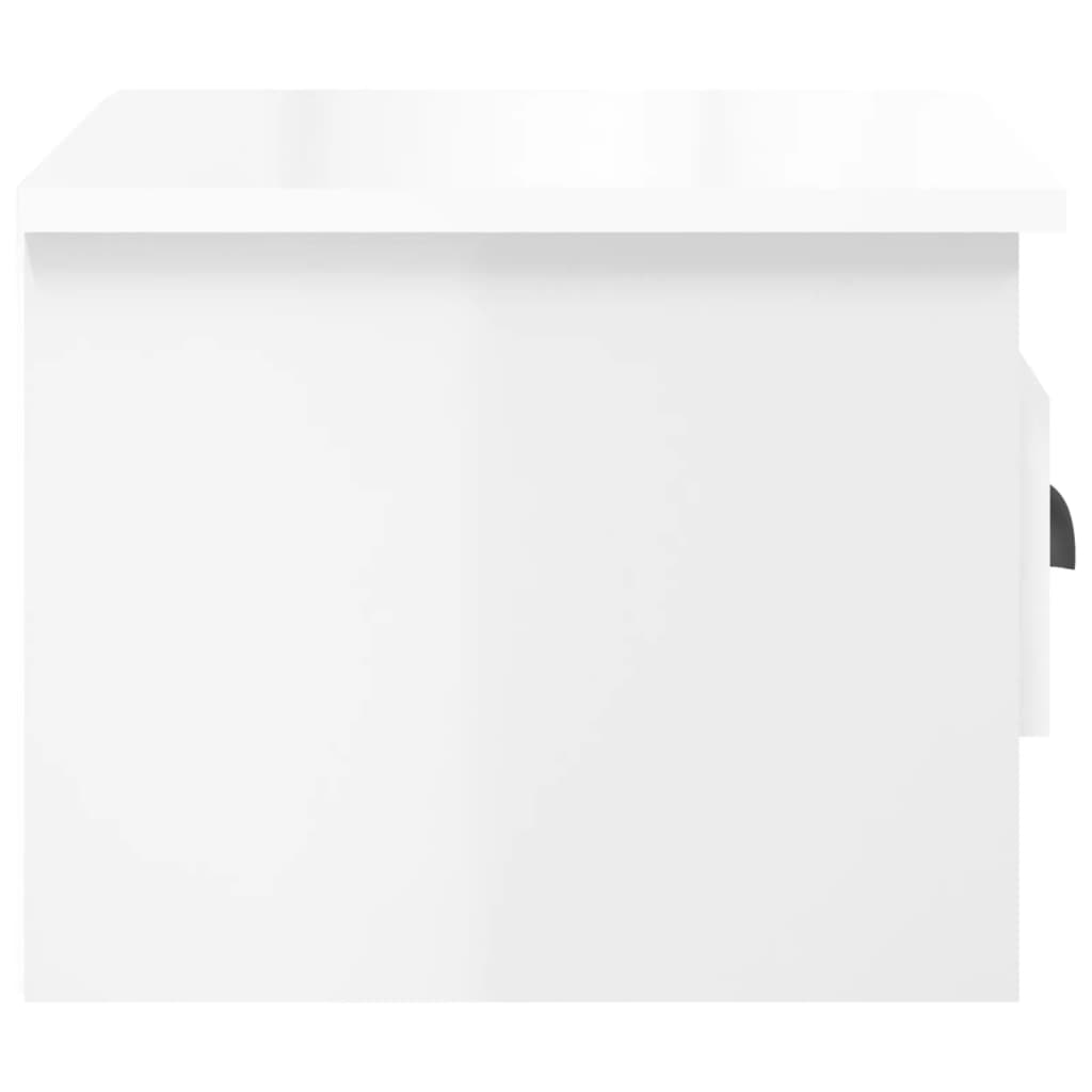 Comodini a Parete 2 pz Bianco Lucido 41,5x36x28 cm