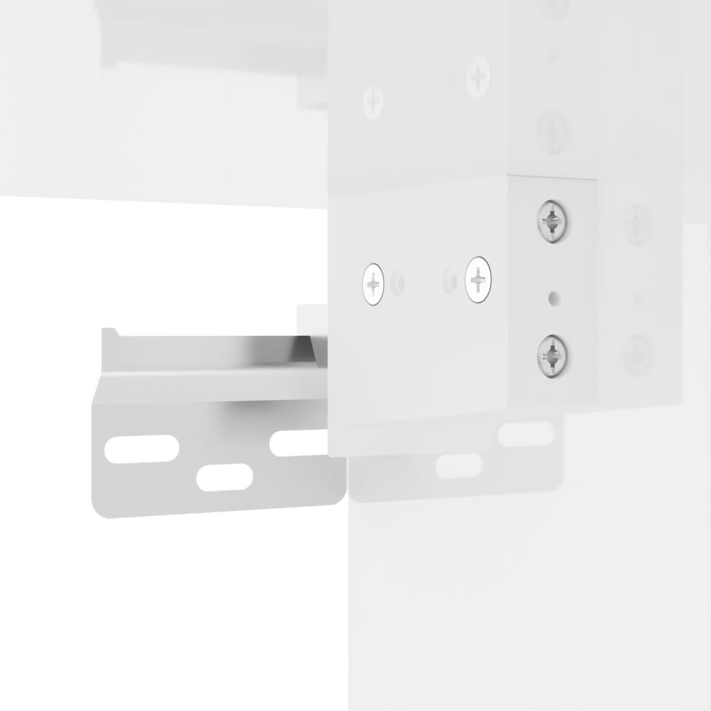 Comodini a Parete 2 pz Bianco Lucido 41,5x36x28 cm