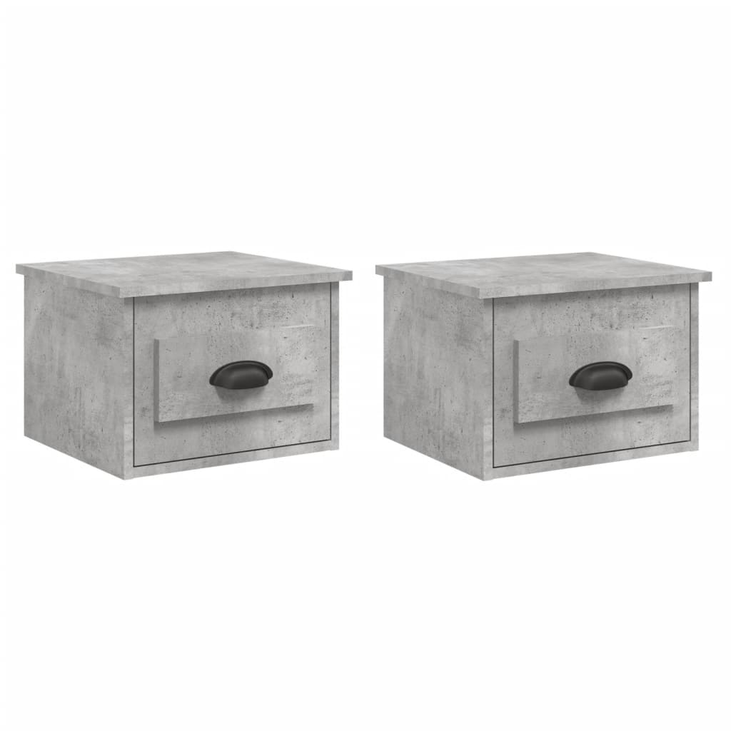 Comodini a Parete 2 pz Grigio Cemento 41,5x36x28 cm - homemem39