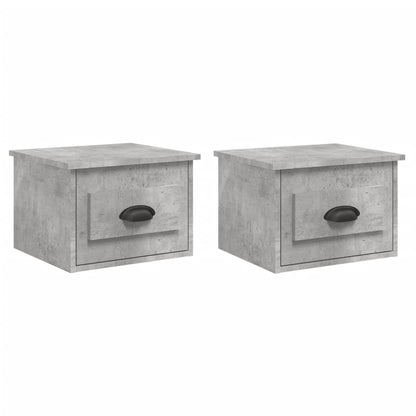 Comodini a Parete 2 pz Grigio Cemento 41,5x36x28 cm - homemem39