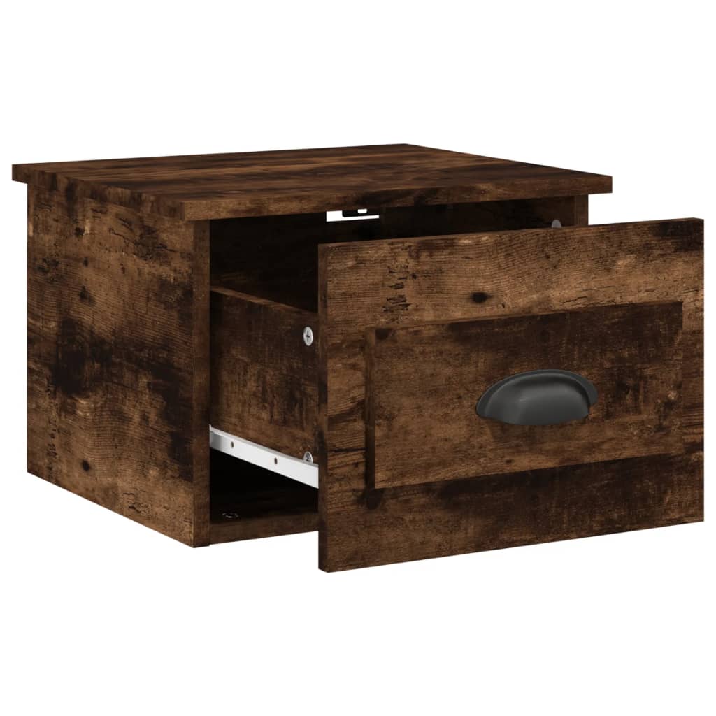 Comodino a Parete Rovere Fumo 41,5x36x28 cm - homemem39