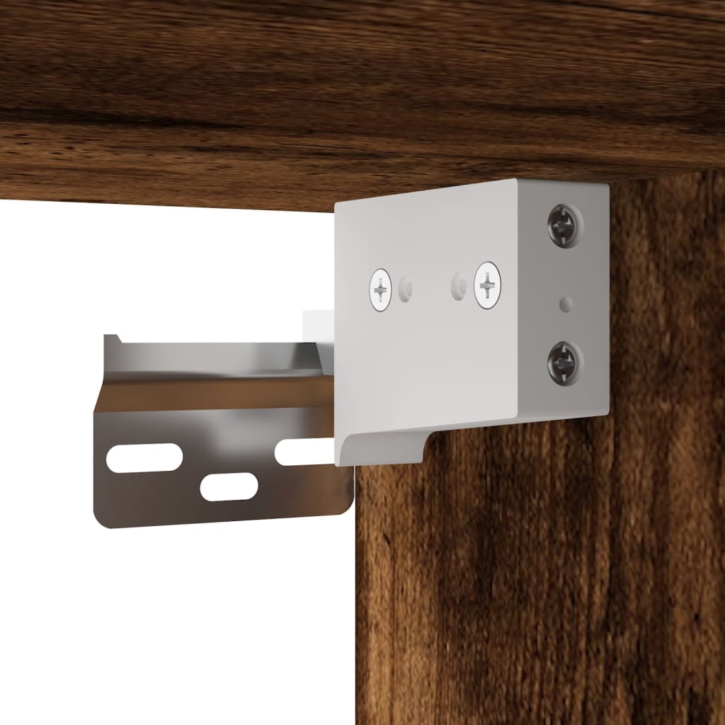 Comodini a Parete 2 pz Rovere Fumo 41,5x36x28 cm - homemem39