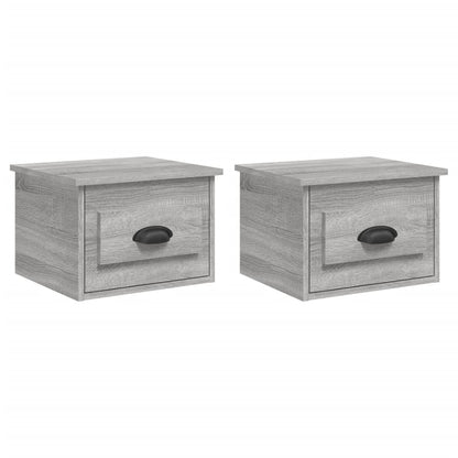 Comodini a Parete 2 pz Grigio Sonoma 41,5x36x28 cm