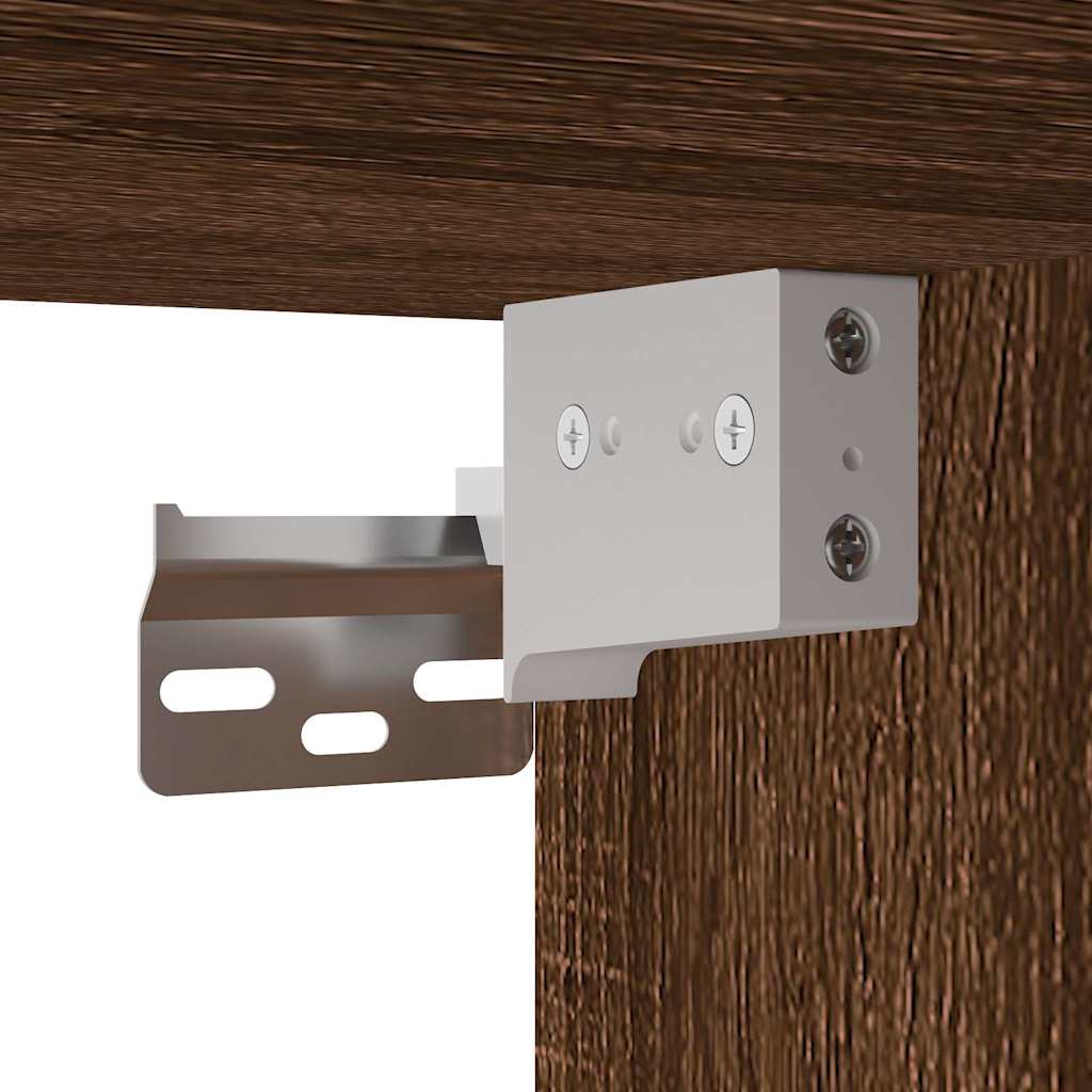 Comodini a Parete 2 pz Rovere Marrone 41,5x36x28 cm
