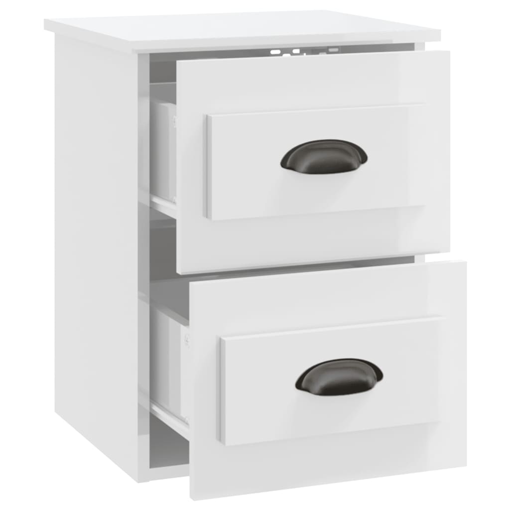 Comodino a Parete Bianco Lucido 41,5x36x53 cm - homemem39