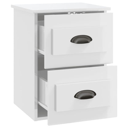 Comodino a Parete Bianco Lucido 41,5x36x53 cm - homemem39