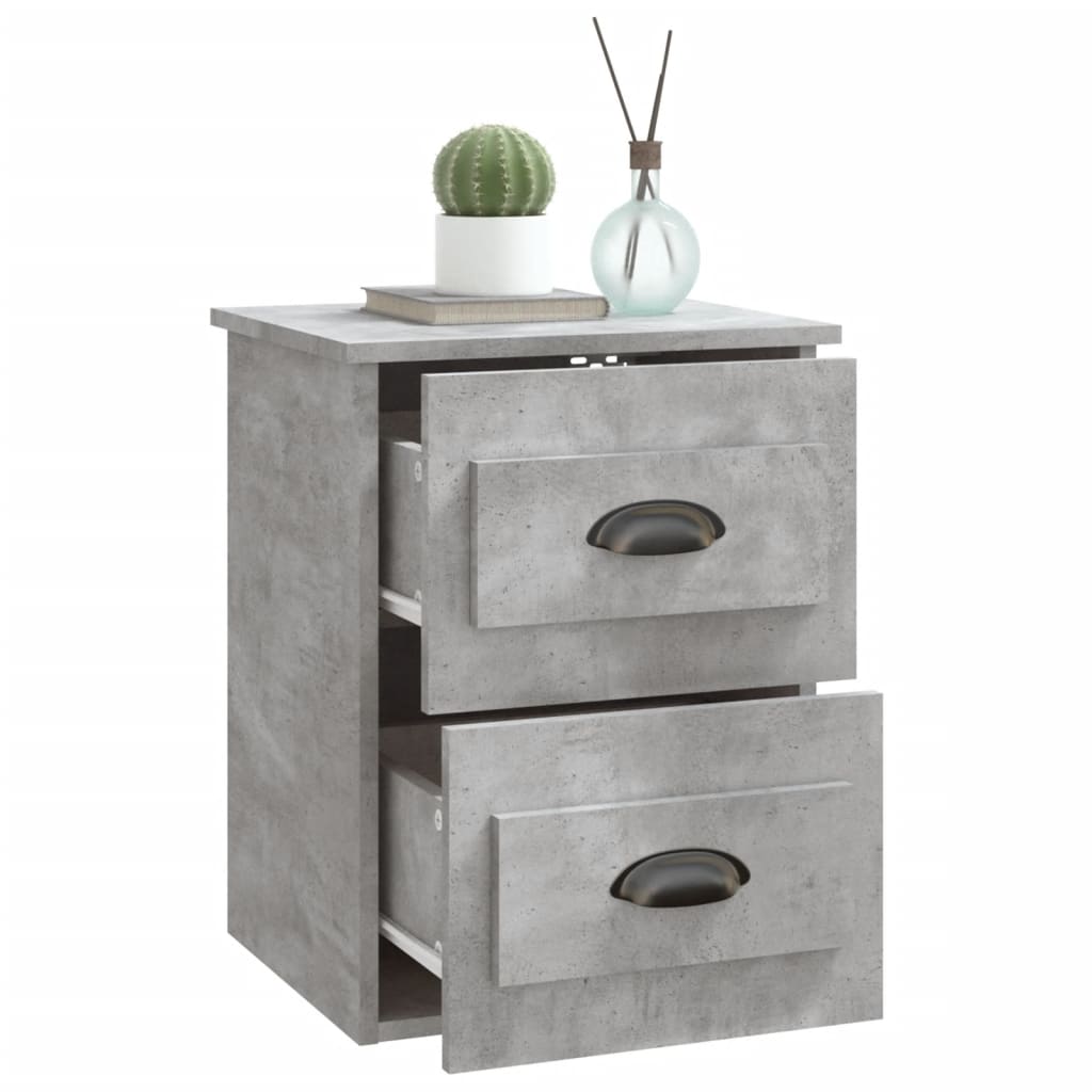 Comodino a Parete Grigio Cemento 41,5x36x53 cm - homemem39