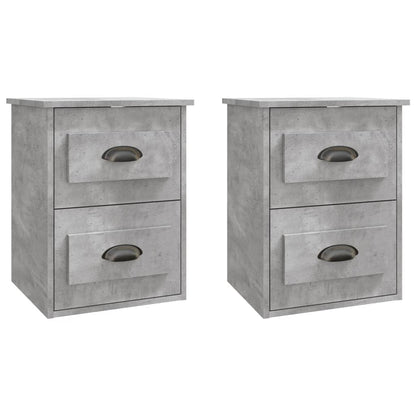 Comodini a Parete 2 pz Grigio Cemento 41,5x36x53 cm - homemem39