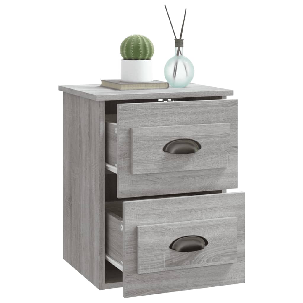 Comodino a Parete Grigio Sonoma 41,5x36x53 cm - homemem39