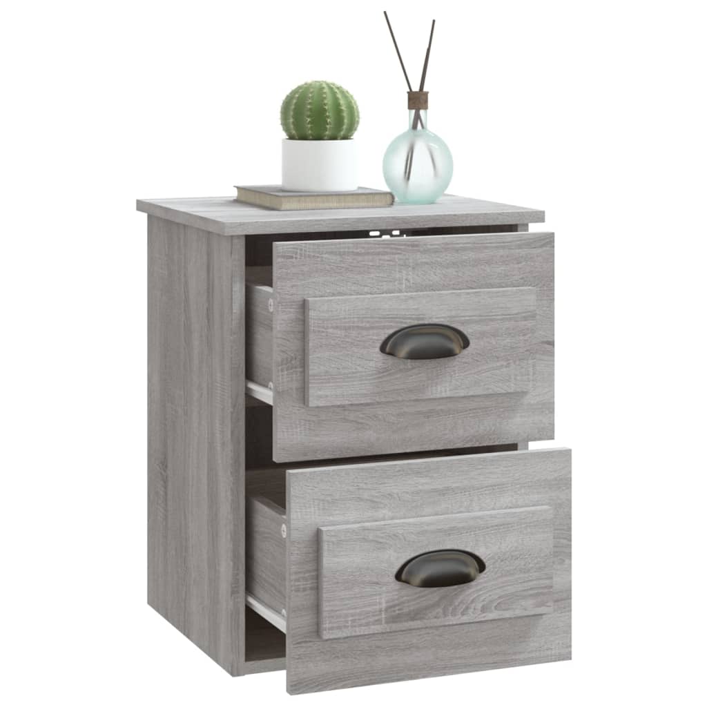 Comodini a Parete 2 pz Grigio Sonoma 41,5x36x53 cm - homemem39