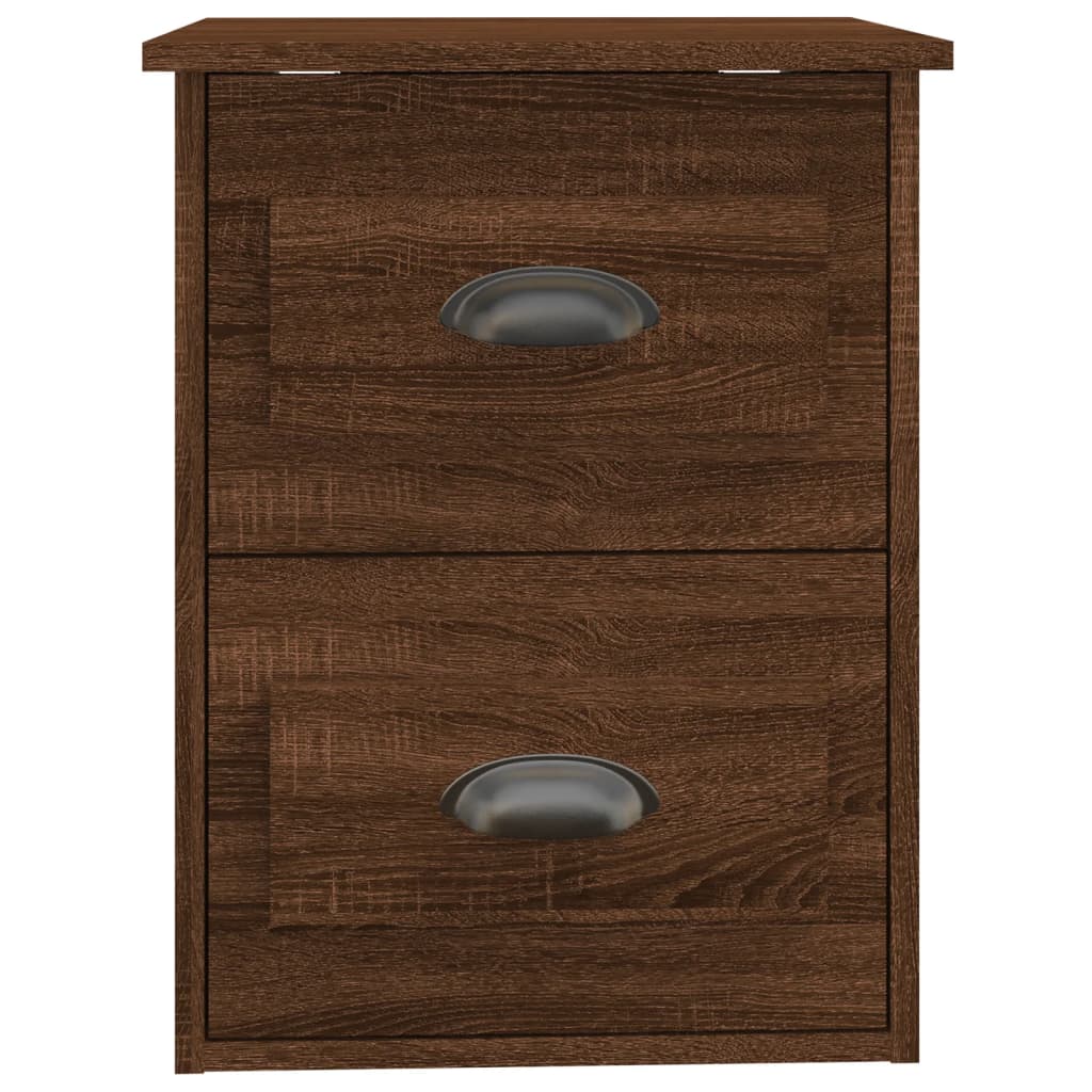 Comodini a Parete 2 pz Rovere Marrone 41,5x36x53 cm - homemem39