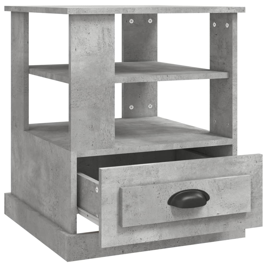 Tavolino Grigio Cemento 50x50x60 cm in Legno Multistrato