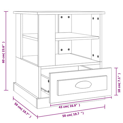 Tavolino Rovere Fumo 50x50x60 cm in Legno Multistrato | homemem39