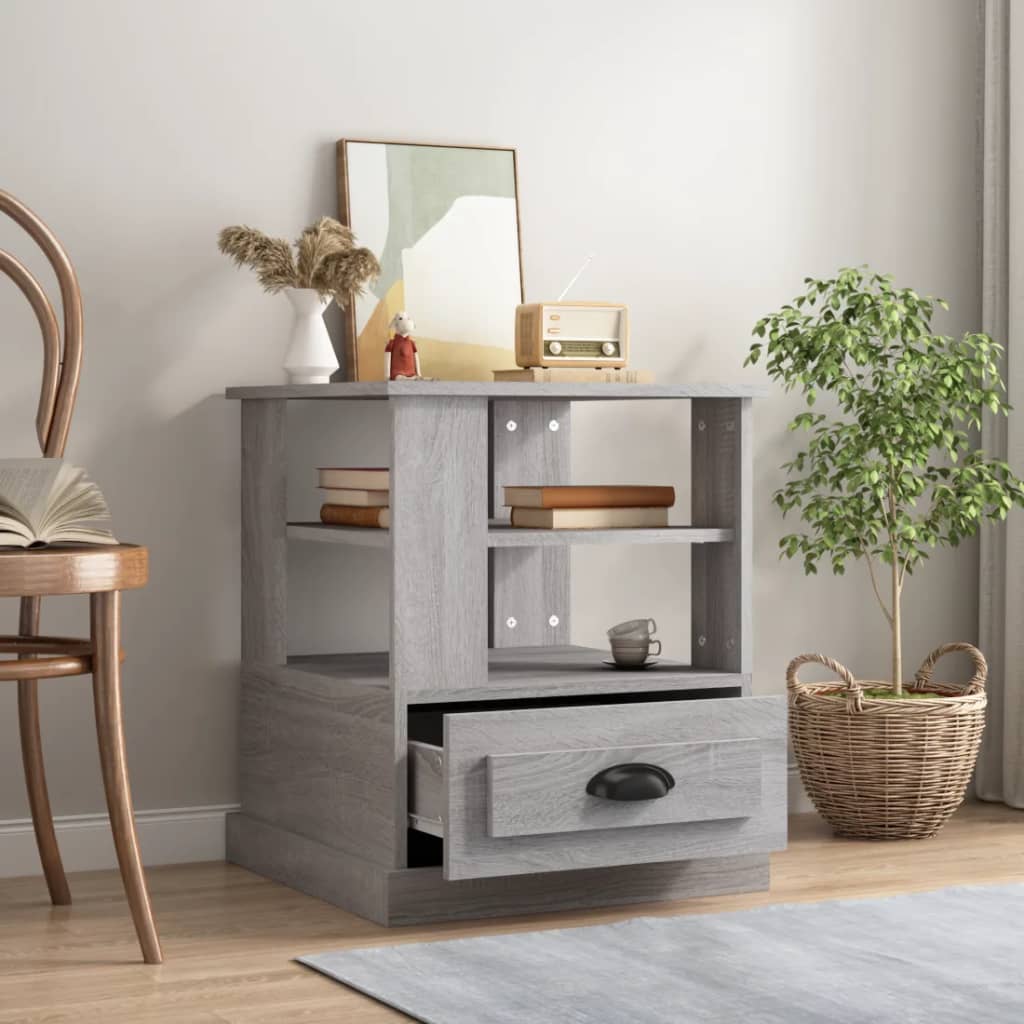 Tavolino Grigio Sonoma 50x50x60 cm in Legno Multistrato - homemem39