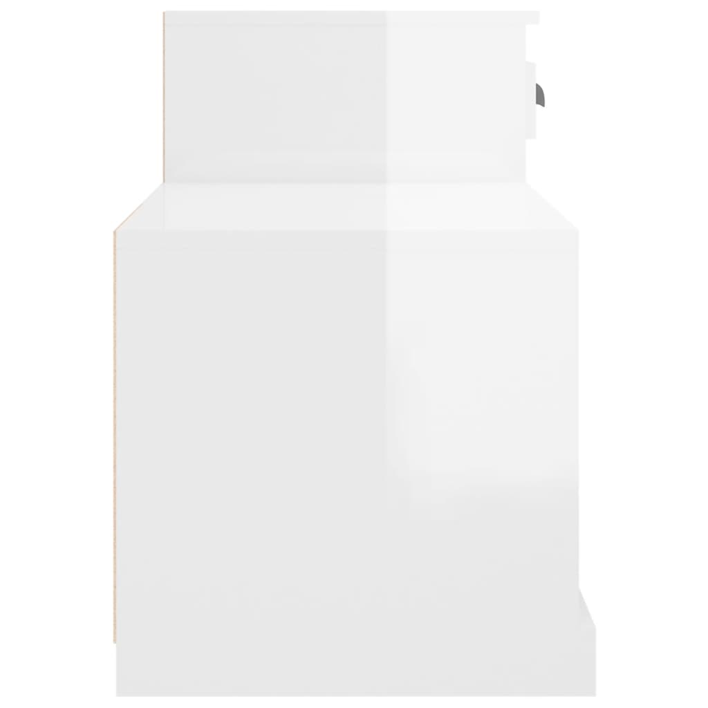 Scarpiera Bianco Lucido 100x42x60 cm in Legno Multistrato - homemem39