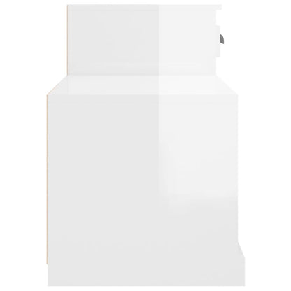 Scarpiera Bianco Lucido 100x42x60 cm in Legno Multistrato - homemem39