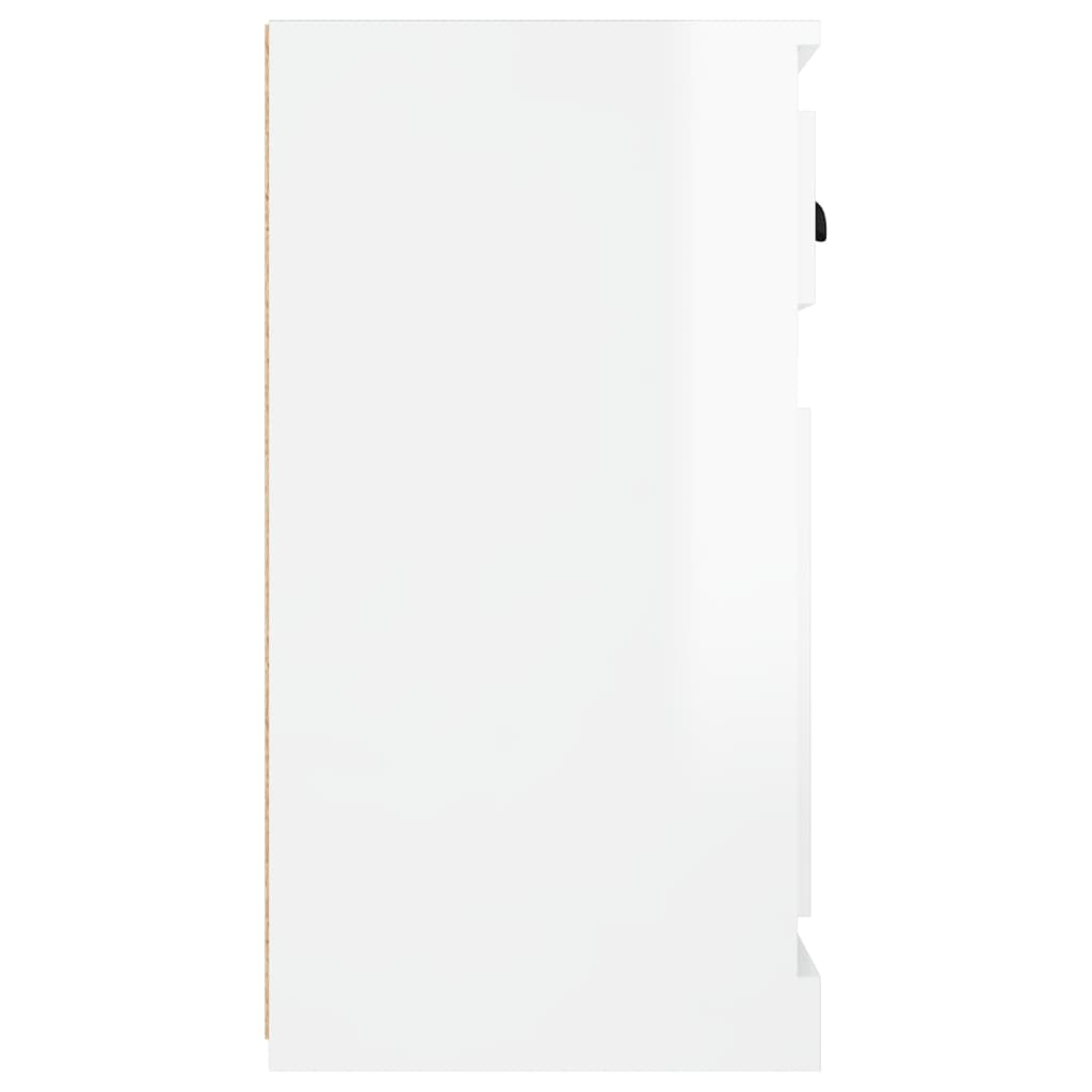 Credenza Bianco Lucido 70x35,5x67,5 cm in Legno Multistrato - homemem39