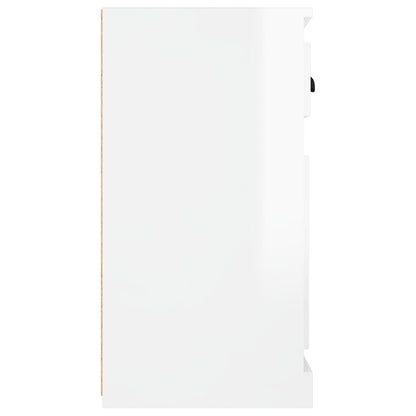 Credenza Bianco Lucido 70x35,5x67,5 cm in Legno Multistrato - homemem39