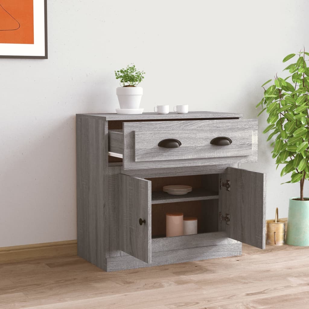 Credenza Grigio Sonoma 70x35,5x67,5 cm in Legno Multistrato - homemem39