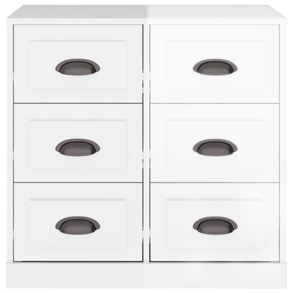 Credenza Bianco Lucido 70x35,5x67,5 cm in Legno Multistrato - homemem39