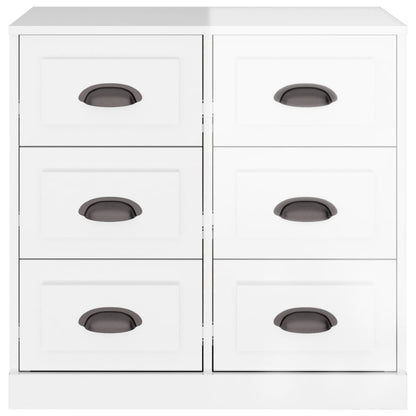 Credenza Bianco Lucido 70x35,5x67,5 cm in Legno Multistrato - homemem39
