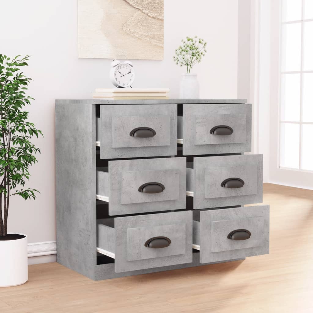 Credenza Grigio Cemento 70x35,5x67,5 cm in Legno Multistrato - homemem39