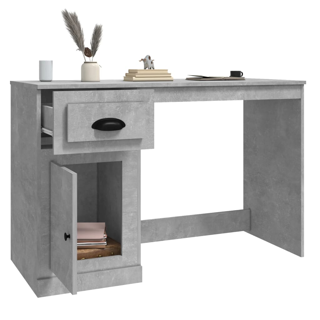 Scrivania Cassetto Grigio Cemento 115x50x75cm Legno Multistrato | homemem39