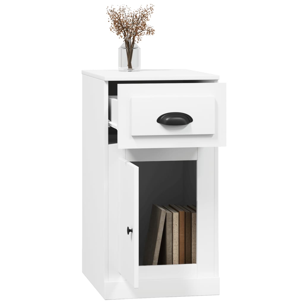 Mobiletto con Cassetto Bianco 40x50x75 cm in Legno Multistrato | homemem39