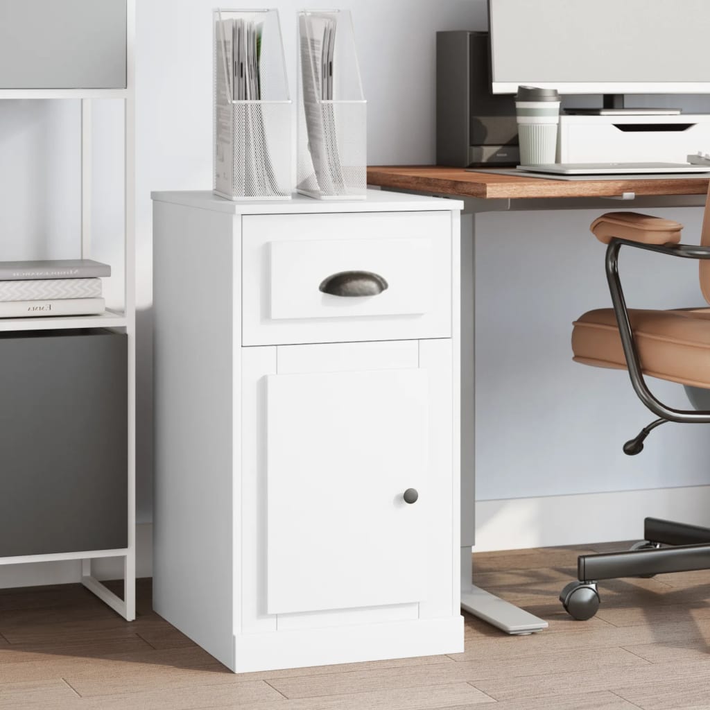 Mobiletto con Cassetto Bianco 40x50x75 cm in Legno Multistrato
