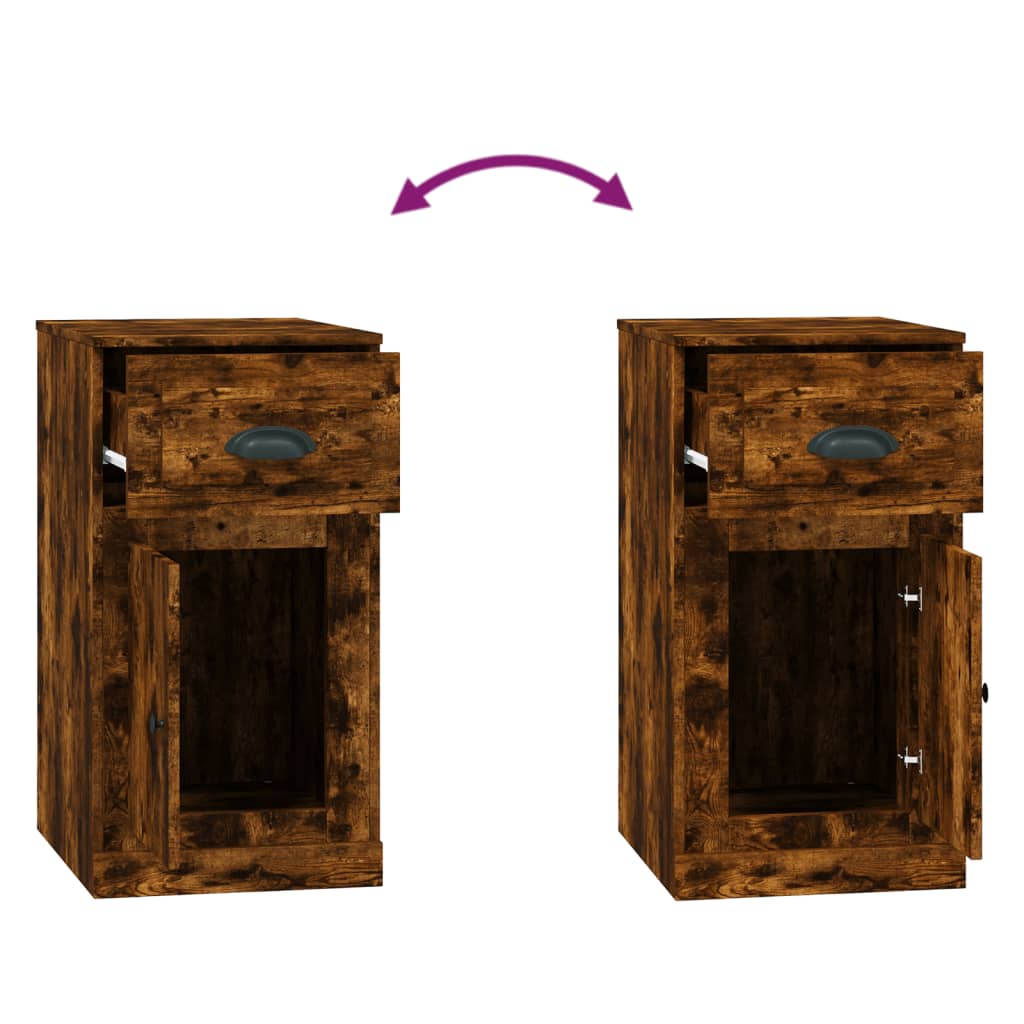 Mobiletto con Cassetto Rovere Fumo 40x50x75cm Legno Multistrato