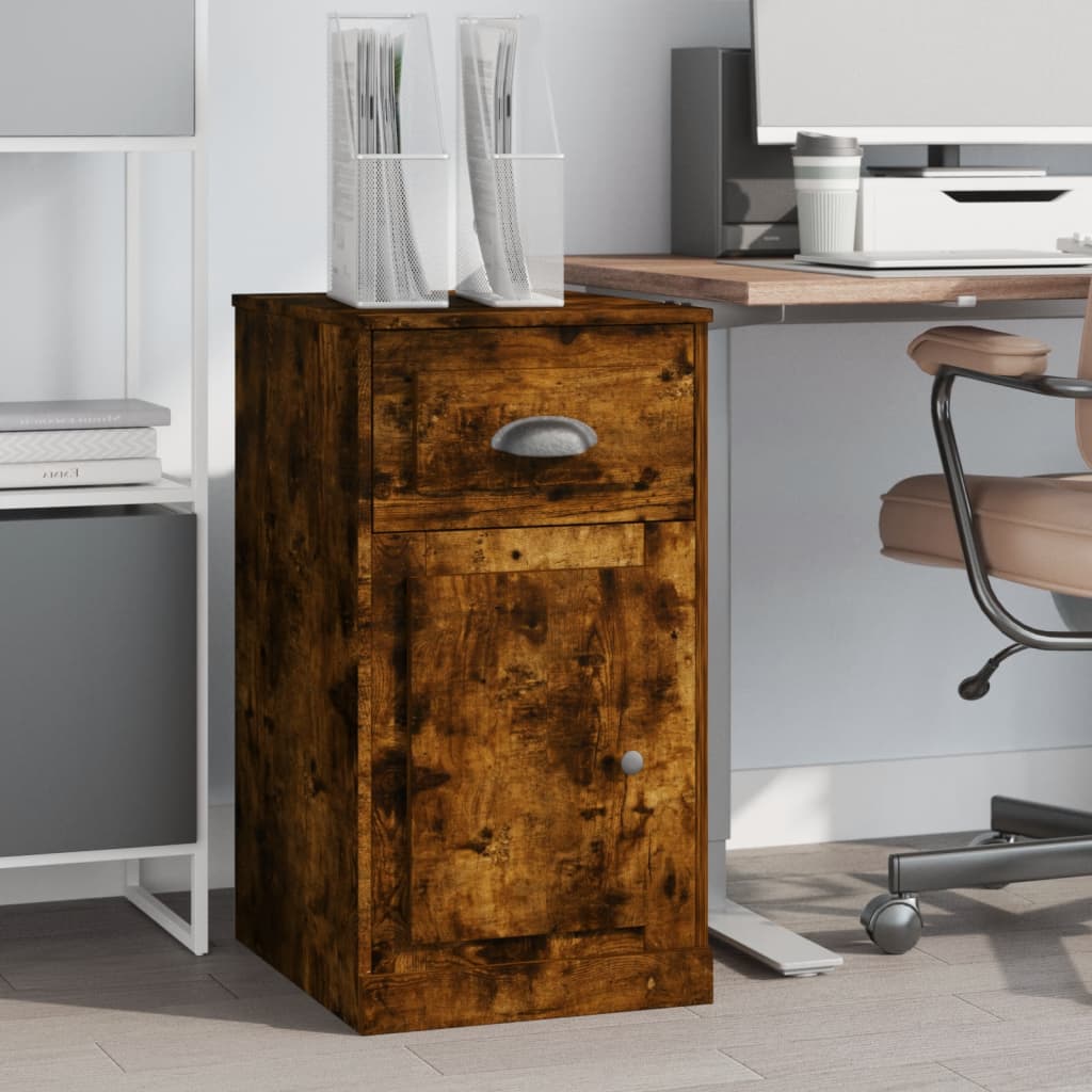 Mobiletto con Cassetto Rovere Fumo 40x50x75cm Legno Multistrato | homemem39