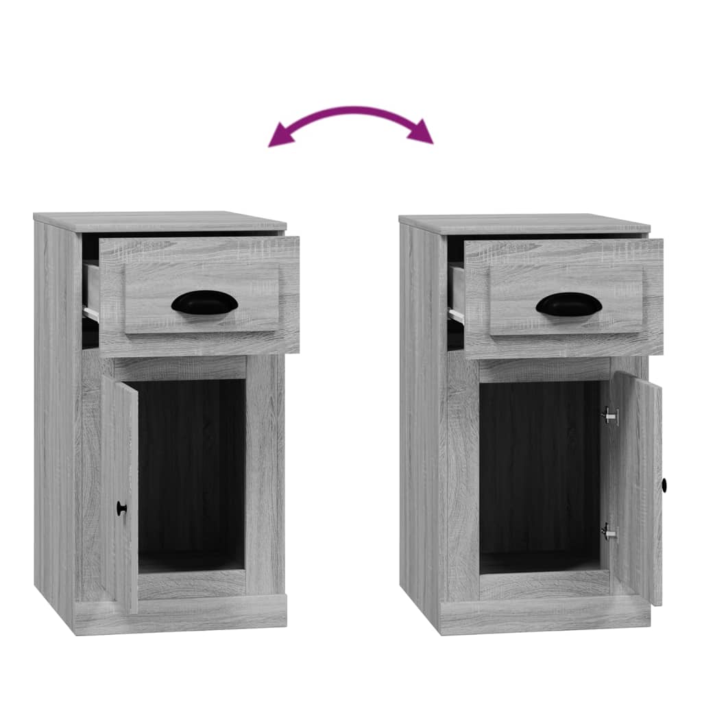 Mobiletto Cassetto Grigio Sonoma 40x50x75 cm Legno Multistrato