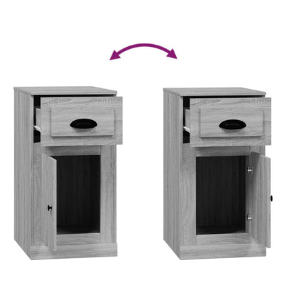 Mobiletto Cassetto Grigio Sonoma 40x50x75 cm Legno Multistrato