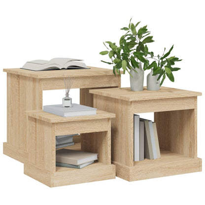 Tavolini da Salotto 3 pz Rovere Sonoma in Legno Multistrato