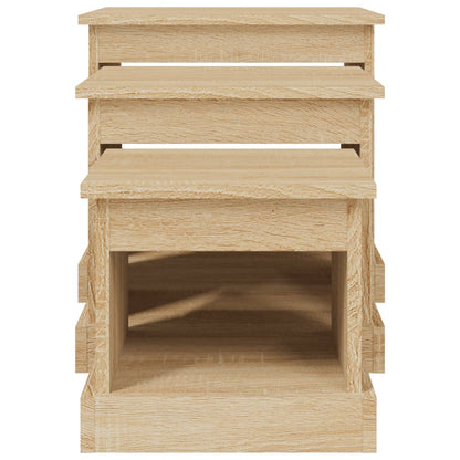 Tavolini da Salotto 3 pz Rovere Sonoma in Legno Multistrato