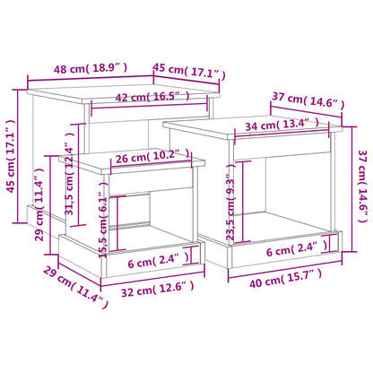 Tavolini da Salotto 3 pz Rovere Fumo in Legno Multistrato