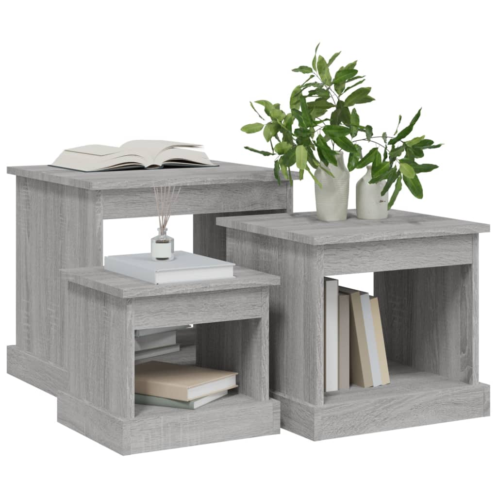 Tavolini da Salotto 3 pz in legno multistrato