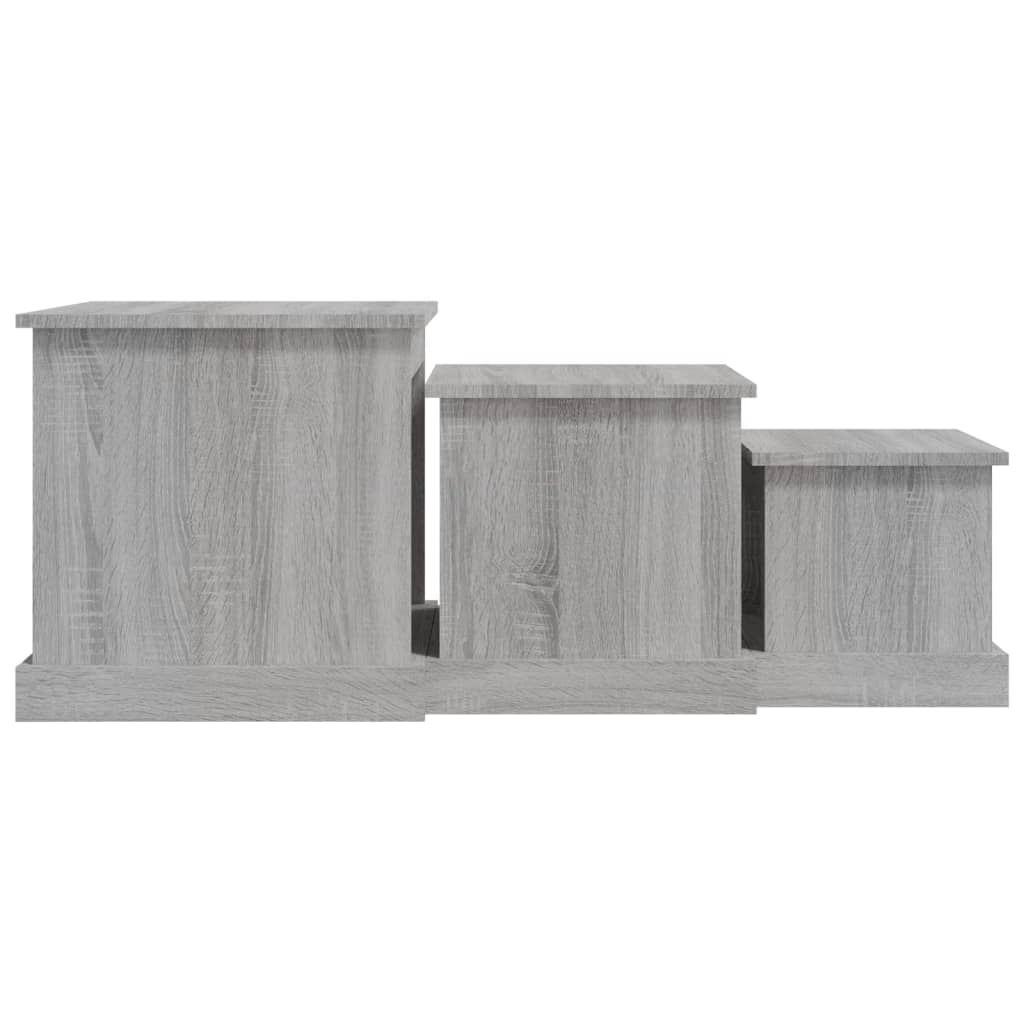 Tavolini da Salotto 3 pz Grigio Sonoma in Legno Multistrato | homemem39