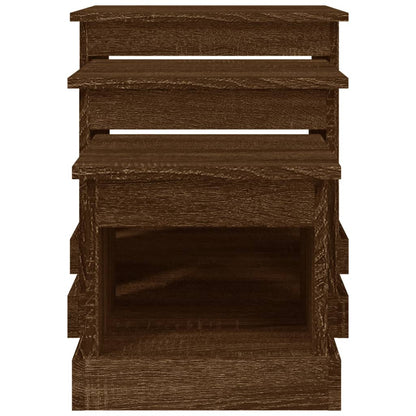 Tavolini da Salotto 3 pz Rovere Marrone in Legno Multistrato | homemem39