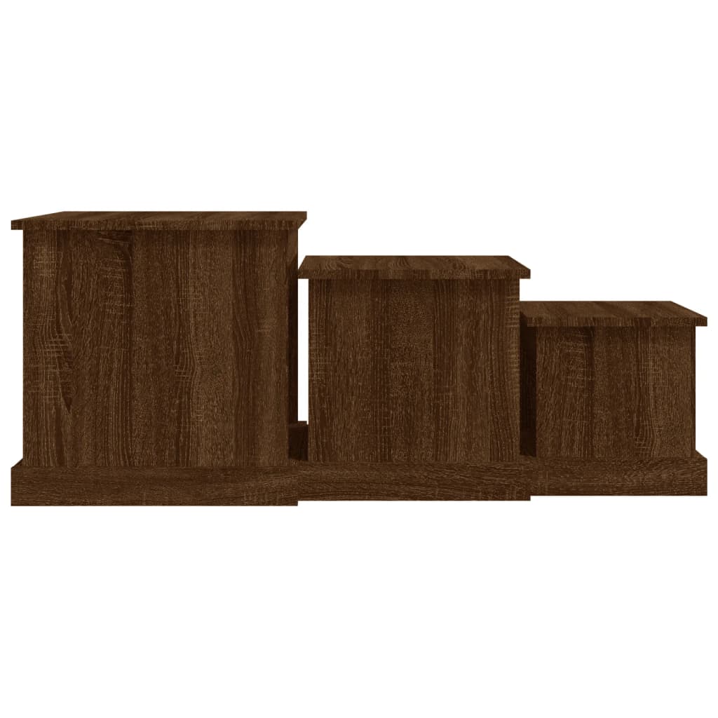 Tavolini da Salotto 3 pz Rovere Marrone in Legno Multistrato | homemem39