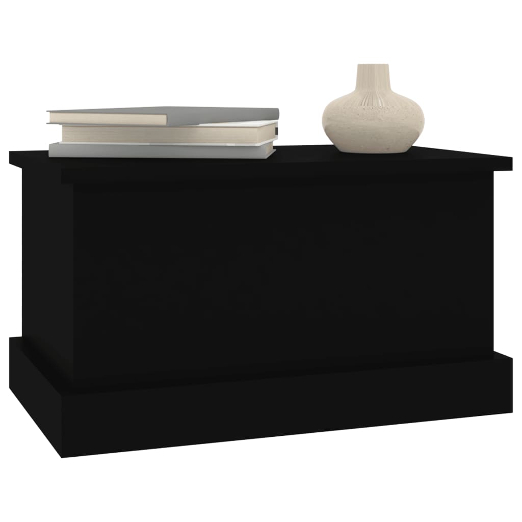 Contenitore Portaoggetti Nero 50x30x28 cm Legno Multistrato - homemem39