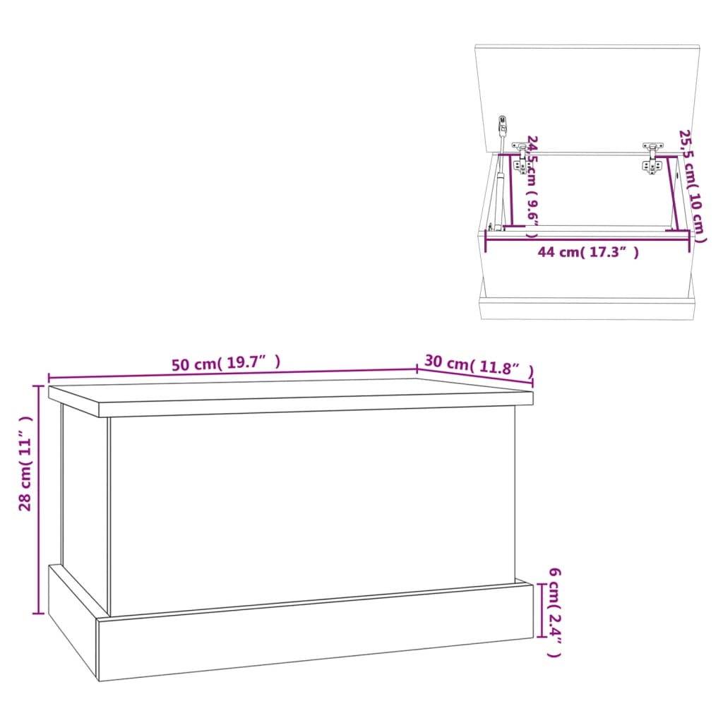 Contenitore Rovere Sonoma 50x30x28 cm Legno Multistrato - homemem39