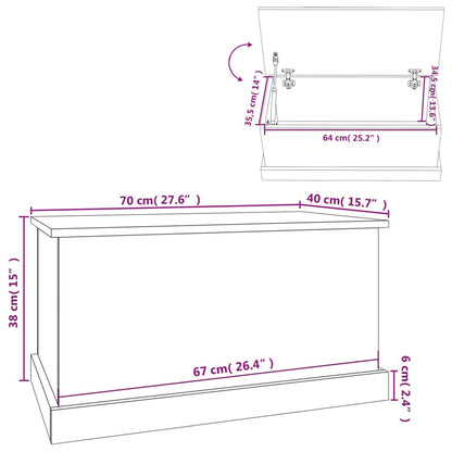 Scatola portaoggetti bianca 70x40x38 cm in legno ingegnerizzato