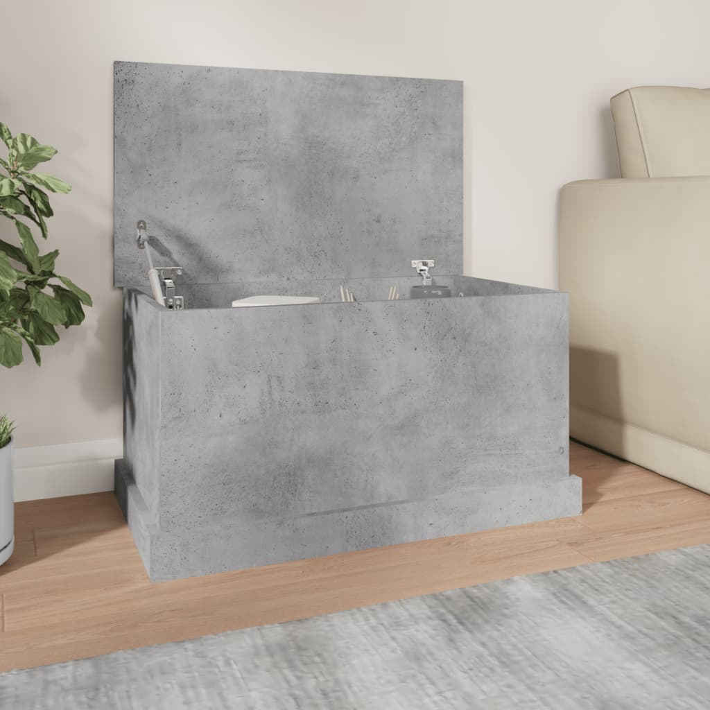 Contenitore Grigio Cemento 70x40x38 cm in Legno Multistrato - homemem39